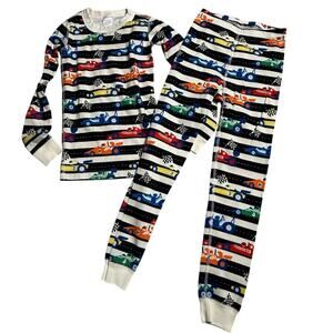 Hanna Andersson Pajamas Set Boys 8/130cm Race RaceCar Print Organic Cotton